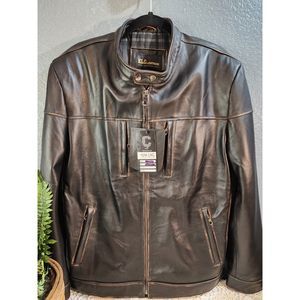 NWT Turkish Lambskin Men's Brown Distressed Soft Leather Jacket